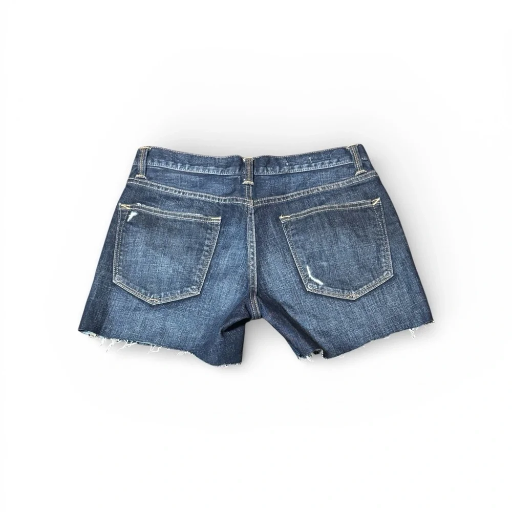 GAP Sexy Boyfriend Denim Jean Shorts Dark Blue Distressed Size 25
